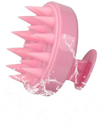Scalp Massager, 100% Silicone Shampoo Brush Hair Brush Head Massager Hair Growth Scrubber for Straight Curly Long Short Thick Thin Wet Dry Hair for Men Women Kids Pets (Pink)