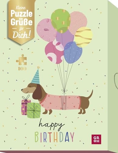 Groh Happy Birthday: Kleine Puzzle-Grüße zum Geburtstag | 100 Teile Puzzle in Box: Originelles Geburtstagsgeschenk mit persönlicher Grußbotschaft