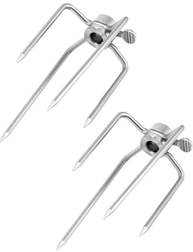 QWORK® 2 pièces rotissoire Fourchette, Acier Inoxydable, diamètre 12 mm, Accessoires de rôtissoire