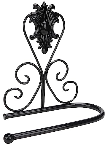 NDNCZDHC Porta Carta Igienica in Ghisa Porta Carta Igienica Rustica in Ferro Battuto, Porta Asciugamani a Parete Porta Carta Igienica Accessori da Bagno(Nero)