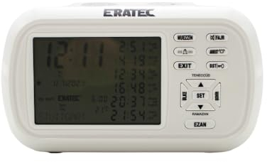 ERATEC AZ-6500 Ezan Saati, Gebetsuhr, Azan Clock (Weiß)