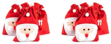 pajoma XXL Adventskalender zum Befüllen Nikolaus 24 Beutel Stoffbeutel Geschenktüten Weihnachten, Weihnachtskalender (Packung mit 2)