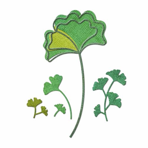 XMZZMX Ginkgo Biloba-Pflanzen-Metall-Stanzformen für Kartenherstellung, Papierpräge-Stanz-Set, Aufbewahrungstaschen, Zubehör, Scrapbooking-Schablonen