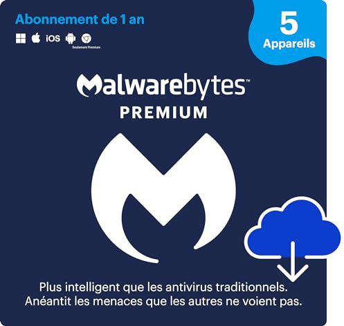 Malwarebytes | Windows/Mac/iOS/Android/Chrome | Premium | 5 appareil | 12 Mois | Code d'activation - envoi par email