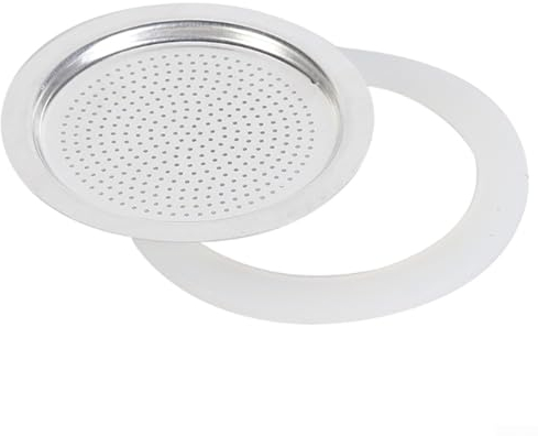 Drhomeam Guarnizione di ricambio per fornello da 1-12 tazze, in gomma siliconica, con setaccio per caffettiera, accessori (1 tazza + setaccio)