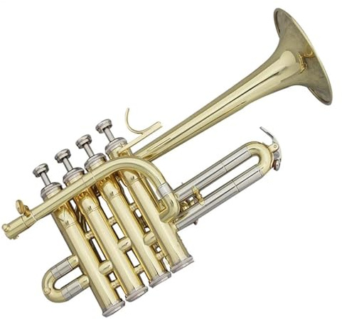 Trompete Professionelle hochwertige Bb-Piccolo-Trompete aus Messing gold- und silberfarben lackierter Trompetenkolben aus hochwertiger Legierung