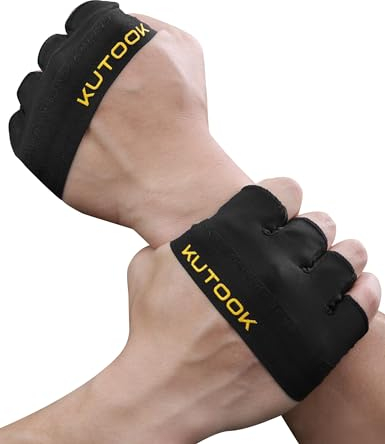 KUTOOK Fitnesshandschuhe Herren Kraftsport Krafttraining Handschuhe Damen Gym Gloves Women Sporthandschuhe Griffpolster Trainingshandschuhe Schwarz XS