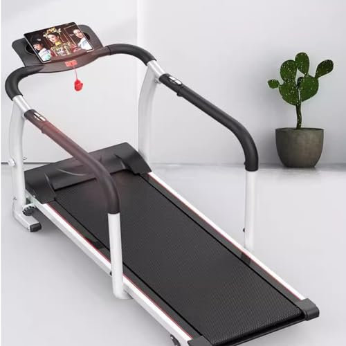 Llchaensc Walking Treadmill with Long Handrail for Balance, Recovery Fitness Exercise Machine Foldable for Home Use with Holder for Phone & Cup,LCD Display