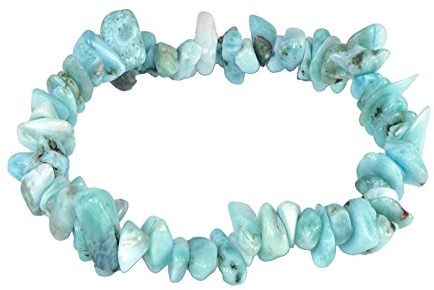 Lebensquelle Plus Larimar Splitterarmband | Handgefertigtes Elastisches Stretch Splitter Armband | Echter natürlicher Edelstein (Larimar)