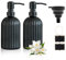 TRUEIN 2 Pack Glass Soap Dispenser, 400 ML/14 OZ Glass Pump Bottle Dispenser with Chalkboard Tags and Collapsible Funnel, Refillable Soap Dispenser Bathroom with Pump for Lotions, Shampoo (Black)