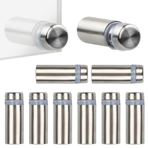 Joyan 10pc Screw Spacer Sign Holder, Stainless Steel Post Mount, Glass Display Fixing, Signs, Frames, Posters (12x30mm)