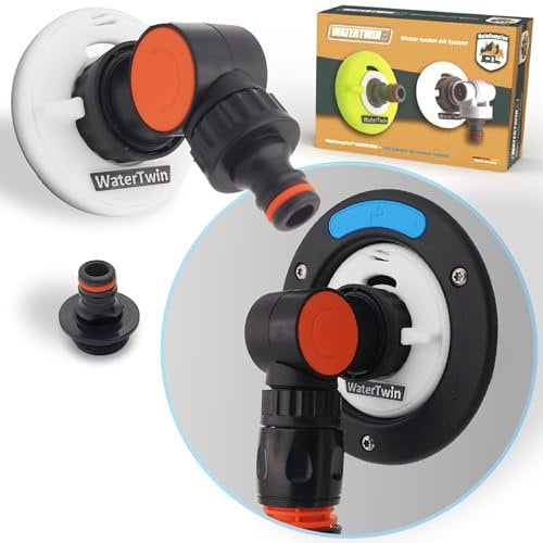 MaJoCompTec® WATERTWIN Tankdeckel mit Wasseranschluss | Wassertankdeckel Befülladapter für Wassereinfüllstutzen | Wohnmobil Wohnwagen Zubehör (Flex-Version, Adapter 3-PIN D:78)