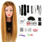 Neverland Frisierkopf 80% Echthaar Friseurkopf 24 Zoll Trainingsköpfe für Friseure Übungskopf Friseursalon Puppenkopf Friseur Mannequin kopf mit Tischhalter + Haar Styling Braid Set