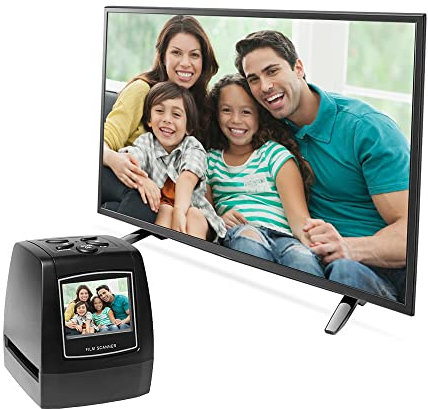 Scanner de Films, Scanner de Films et de Diapositives, Scanner de Négatifs, Scanner de Diapositives avec écran LCD de 2,4 Pouces pour Films Négatifs et Diapositives au Format JPEG