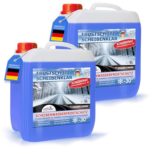 FAST X Scheibenfrostschutz/Scheibenwischwasser für Auto/LKW– 5 Liter Kanister– Winter und Sommer – Schutz bis -30°C (5 Liter) (2x5 Liter)