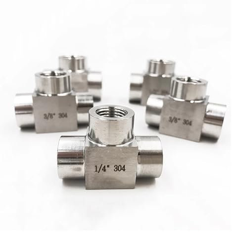 1pc 1/8 1/4 3/8 1/2 NPT M14 M16 M20 304 Stainless Steel Female Thread Tee Type 3 Way High Pressure Pipe Fitting(M20x1.50)