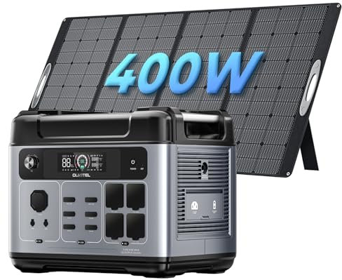OUKITEL P2001 Plus Station électrique portable avec Panneau Solaire 430W, 2048Wh LiFePO4 Generateur Electrique Portable UPS, 4 Sortie CA 2400W,1800W Charge Rapide Power Station pour Camping, Voyage