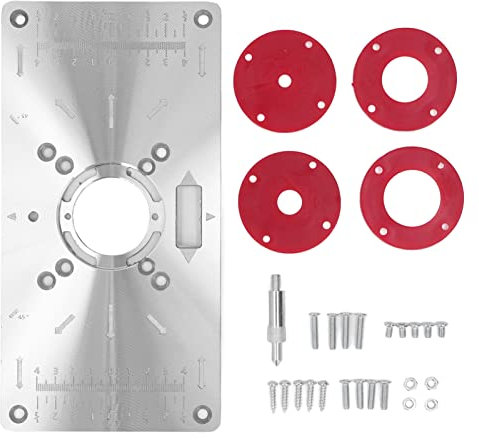 Woodworking Flip Board | Aluminum Alloy Router Table Insert Plate Set | Engraving Machine Accessory for Hole Punching/Trimming/Slotting | Standard Hole Bushings & Clear Scales