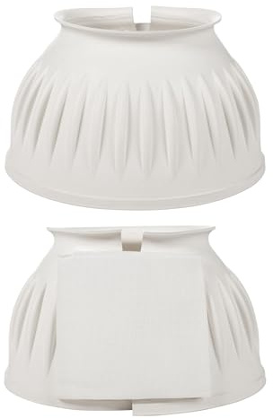 HKM Springglocken Atlanta, Gummi, Weiß, M | Robuste Hufglocken Atlanta aus Gummi in Weiss, Groesse M, stossdaempfend, Schutz vor Ballentritten, Turnier.