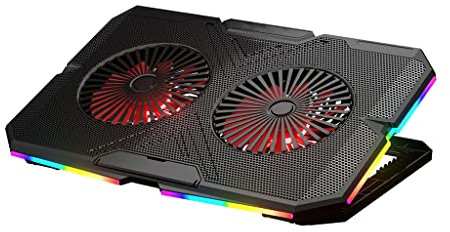 Notebook Cooler USB Powered Gaming Laptop Cooling Base Fan 7 Heights Adjustable 11-18Inch Laptop Cooler Cooling Pad