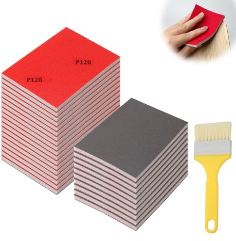 Hexizexi 28 Pcs Grits Sanding Sponge Set P120-P4000 Flexible Foam Filled Sanding Pads Washable and Reusable Wet and Dry Blocks Sandpaper Sheets for Wood Metal Paint Models Furniture Polishing