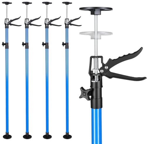 MINENICE 4X stützen höhenverstellbar deckenstütze montagestütze baustützen 115cm-290cm,deckenstütze mit 360° Schwenk & 45° Neigungsfunktion sowie rutschfesten Platten 50kg pro Stange für Industrie DIY