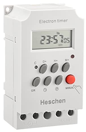 Heschen Digital LCD Power Weekly Programmable Electron Timer Switch, KG316T-II, 220-240VAC 25Amp, 4 Screw Terminals