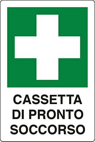 Cartello in plastica bianco Cassetta di pronto soccorso 30x20 cm