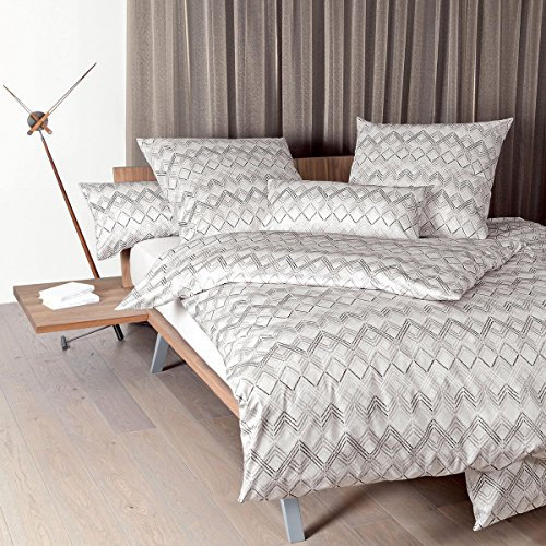 Janine Mako-Satin Bettwäsche 43032 Messina 135x200cm+80x80, Farbe taupe rosenholz