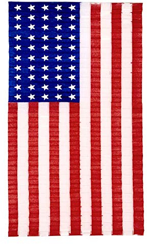 Widmann 95778 - USA Fahne zum Auffalten, 68 x 122 cm, flammenhemmend, Dekoration, Mottoparty