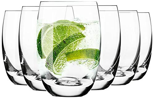 Krosno - Gin & Tonic Gläser Wassergläser 6er Set, 360 ml Elite Kollektion - Kristallglas Saftgläser Allroundgläser Mocktailgläser Cocktailgläser Trinkgläser Glass Brandy Cognac - Spülmaschinenfest