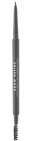 MUA Brow Define Micro Eyebrow Pencil with Brush, Grey (Pack of 1) | For Cool-Toned, Silver, or Grey Hair, Precision Angled Tip, Built-In Spoolie Brush, Vegan & Cruelty Free