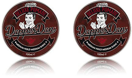 Dapper Dan Deluxe Pomade, Haarpomade mit mittlerem Halt und mittlerem Glanz für Männer, flexible Pomade auf Wasserbasis, für einen professionellen Look, 2 x 100 ml