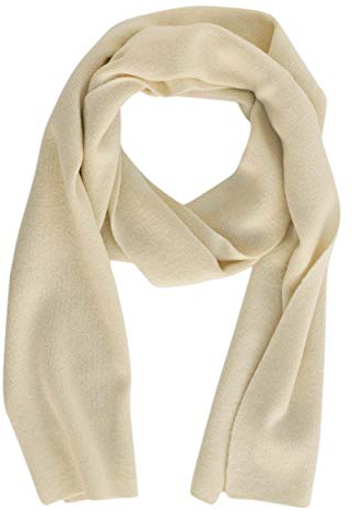 FosterNatur, Damen/Herren Merino Schal glatt, 100% Wolle (Natur)