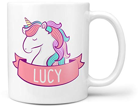 TeHe Gifts Personalised Children's Unicorn Name Mug