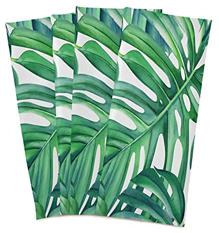 Mnsruu Sommer-Geschirrtücher, Motiv: Monstera-Blätter, tropische Palmen, 6 Stück, super saugfähig, weich, 71 x 46 cm