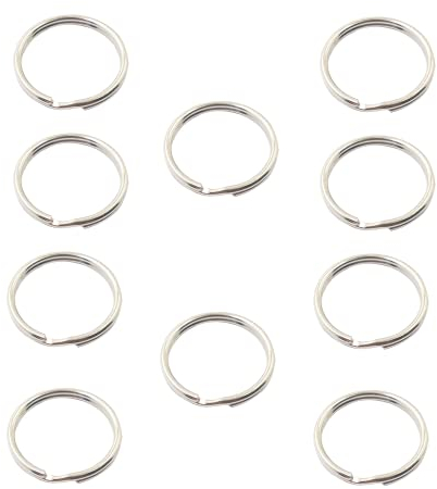 Porte Clé, 10 Pièces Porte-Clés Anneaux, Porte-clés en Acier Inoxydable, Porte-Clés Rond, pour DIY, Clé de Voiture, Maison