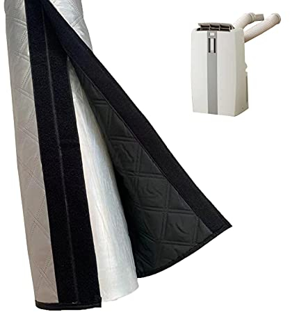 Niktule AC Hose Cover - Silver - 59 x 21 inches - Aluminium, Cotton, Oxford Cloth - Portable Air Conditioner Hose Cover - 1 Pack - Hardware