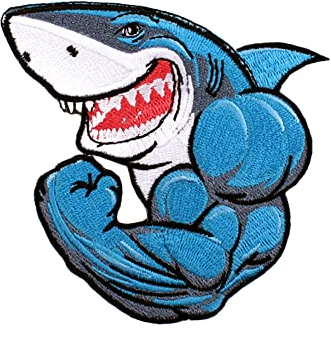Locomo Muscle Man Sew Iron On Patch Muscular Strong Bizeps-Bodybuilder Weightlifter Fitness Gesticktes Emblem Badge für Hut Kappe Jacke Biker Rider