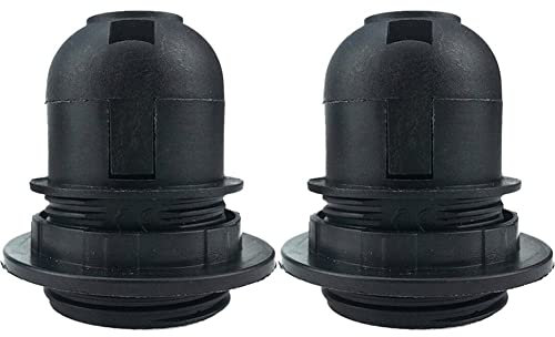 Luxylei ES E27 M10 Vis Ampoule Support De Lampe 2 Pièces en Plastique Pendentif Douille Abat-Jour Collier éclairage Accessoires Blanc/Noir