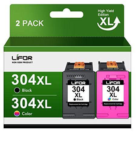 LIFOR 304XL Printer Ink 304 XL Ink Cartridges Combo Pack Replacement for HP 304 Ink Cartridges Black and Colour for HP Envy 5010 5020 5032 5030 5000 DeskJet 3760 3762 2600 2620 2630 2633 3720 3750