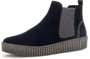 Gabor Damen Chelsea Boots, Frauen Stiefeletten,Wechselfußbett,Best Fitting,Warmfutter,uebergangsstiefel,flach,schwarz (anthrazit),37.5 EU / 4.5 UK