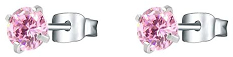 Boucle D Oreille Femme Piercing, Unisexe Acier inoxydable Clous et Puces Avec Zircon Cubique de Forme Ronde