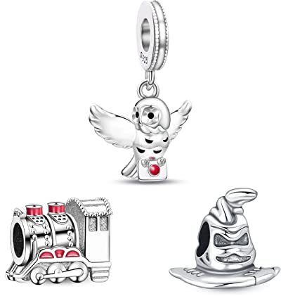 S925 Silber Charm für Armband Halskette Sterling Silber Dangles Magic Hat Pack von 3 für Frauen Mädchen Geschenke