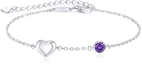 LOUISA SECRET Armband Damen Infinity Armband Silber 925 Damen Zirkonia Herz Armband Verstellbares Armband Valentinstag Geburtstag Jahrestag schmuck Geschenk für Frauen & Freundin zum & mama