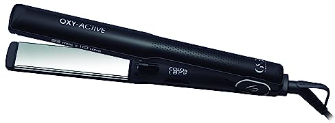 GA.MA Italy Professional, G-Style Oxy-Active Plancha de Pelo Ancha y Larga, Tecnología Oxy-Active para un Pelo brillante, Hilos extra anchos para un peinado rápido, Temperatura fija a 230°C, Negro