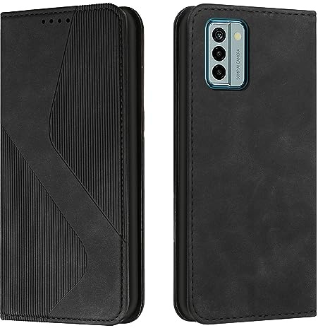 Mo-Somnus Kompatibel mit Nokia G22 Hülle, Schutzhülle Nokia G22, Magnet PU Leder Tasche Handyhülle Nokia G22, Klappbar Nokia G22 Brieftasche Klapphülle (Schwarz)