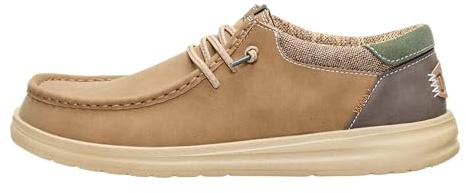 HEYDUDE Men's Paul Nut Size 9 | Men’s Shoes | Men's Lace Up Loafers | Comfortable & Light-Weight