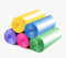 Bolsa de basura de 10 litros, bolsas de basura portátiles de polietileno extrafuertes con asa, 5 rollos multicolor / 100 unidades en total