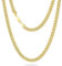 KRKC&CO Männer Halskette, 7mm Herren Edelstahl Panzerkette mit Diamantschliff, 14K Gold Vergoldet Cuban Link Chains Goldkette, Nickelfrei Halskette, Geschenke für Männer Jungen, [Länge 61cm]